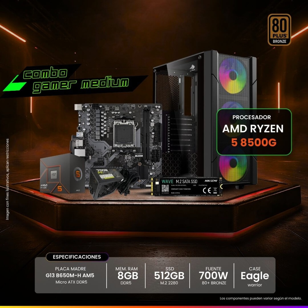CPU Combo Gaming - Ryzen 5 8500G Medium