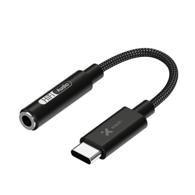 Cable Adaptador Xtech XTC-509 Macho a Conector 3,5mm Hembra Para Audifonos Color Negro
