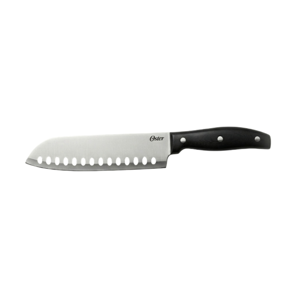 Cuchillo Oster 119275.01 de 7 Pulgadas Santoku Color Gris con Negro