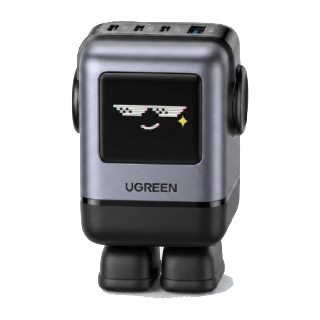 Cargador Ugreen X688 Robot Nexode 3 Puertos USB-C 1 Puerto USB-A 100W 45514B Color Negro