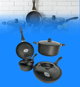 Bateria de cocina Picca PI007BMG Verona 7 piezas Color Gris Oscuro