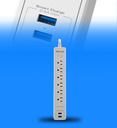 Protector de Voltaje Forza FSP-612USBW 110/220VAC 6 Tomas 2 Puertos USB Color Blanco