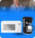 Electrodomésticos Dúo 9 - Microondas Whirlpool + Cafetera Sankey