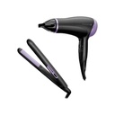 Combo Remington D3016GP-110F Secadora y Alisadora Essentials Color Negro con Morado