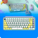 Teclado Logitech Pop Keys Inalambrico USB Bluetooth Ergonomico Mecanico Color Lila con Menta
