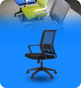 Silla de oficina MG-ZYY-057-BK De Mesh y Tela Con Respaldo Color Negro
