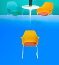 Silla de Espera WRK-KITE-CHAIR-E2 Color Naranja con Asiento Amarillo